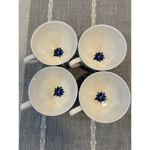 New Lauren Ralph Lauren Mandarin Blue Tea/coffee Cup & Saucers Set Of 4 Retired - Picture 5 of 7